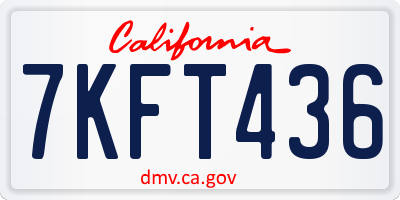 CA license plate 7KFT436
