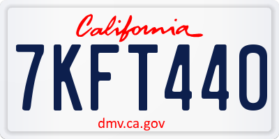 CA license plate 7KFT440