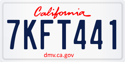CA license plate 7KFT441