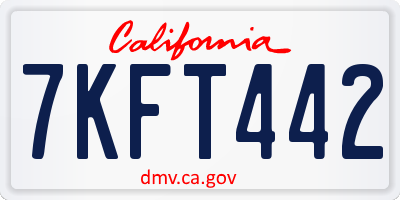 CA license plate 7KFT442