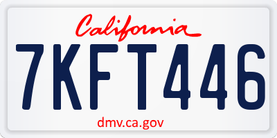CA license plate 7KFT446