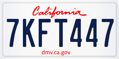 CA license plate 7KFT447