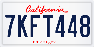 CA license plate 7KFT448