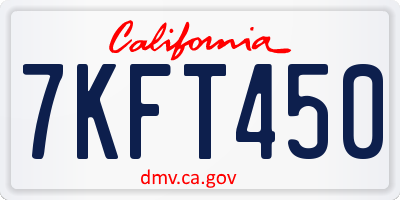 CA license plate 7KFT450