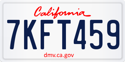 CA license plate 7KFT459