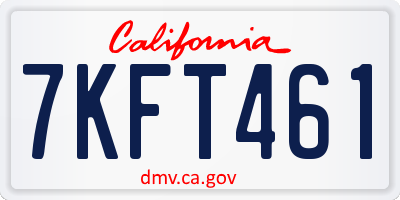 CA license plate 7KFT461