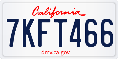 CA license plate 7KFT466