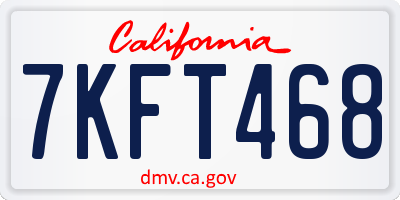 CA license plate 7KFT468