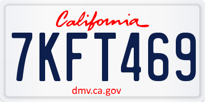 CA license plate 7KFT469