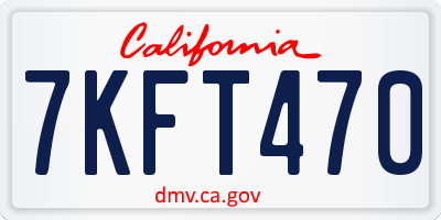 CA license plate 7KFT470