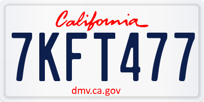 CA license plate 7KFT477