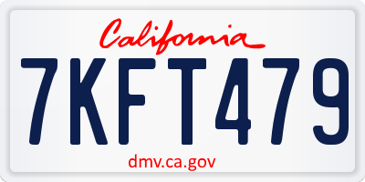 CA license plate 7KFT479