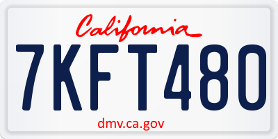 CA license plate 7KFT480