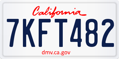 CA license plate 7KFT482