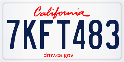 CA license plate 7KFT483
