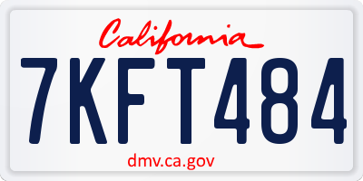CA license plate 7KFT484