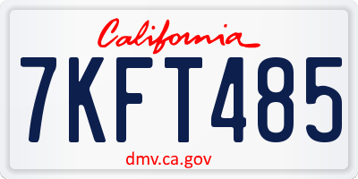 CA license plate 7KFT485