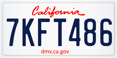 CA license plate 7KFT486