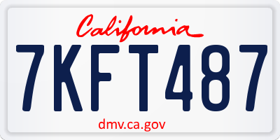 CA license plate 7KFT487