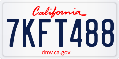 CA license plate 7KFT488