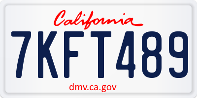 CA license plate 7KFT489
