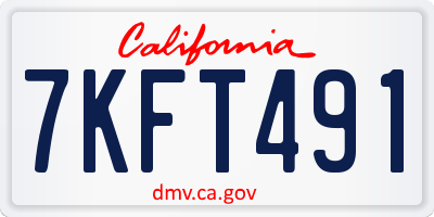 CA license plate 7KFT491
