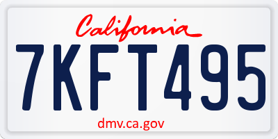 CA license plate 7KFT495