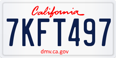 CA license plate 7KFT497