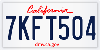 CA license plate 7KFT504