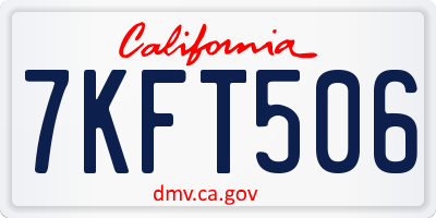 CA license plate 7KFT506