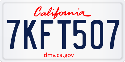 CA license plate 7KFT507