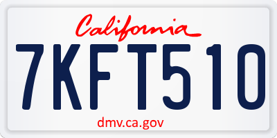 CA license plate 7KFT510