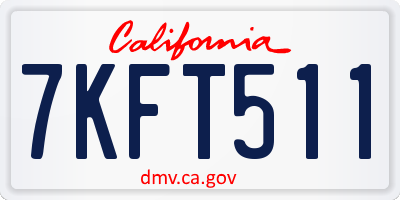 CA license plate 7KFT511