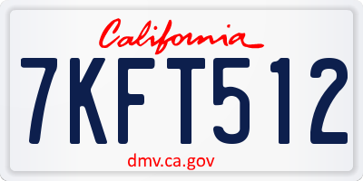 CA license plate 7KFT512