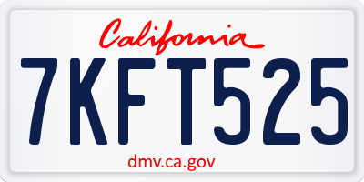 CA license plate 7KFT525