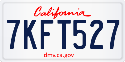 CA license plate 7KFT527