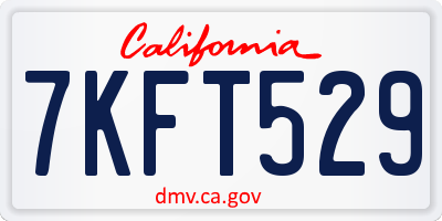 CA license plate 7KFT529