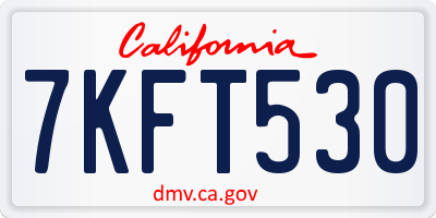 CA license plate 7KFT530