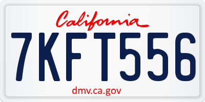 CA license plate 7KFT556