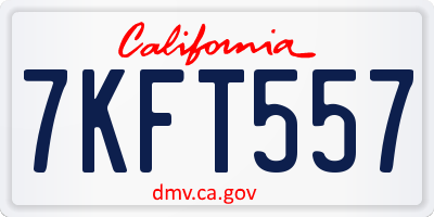 CA license plate 7KFT557
