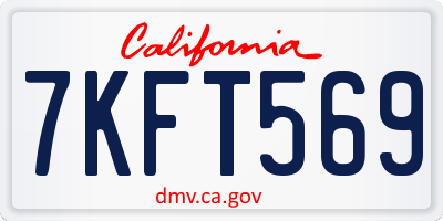 CA license plate 7KFT569