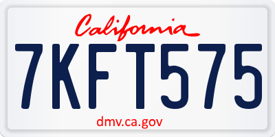 CA license plate 7KFT575