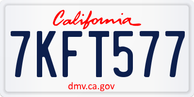 CA license plate 7KFT577