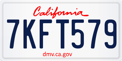 CA license plate 7KFT579