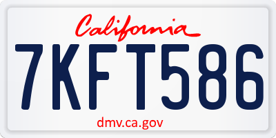 CA license plate 7KFT586