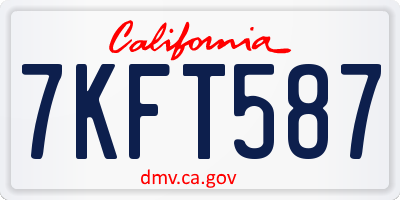 CA license plate 7KFT587