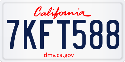 CA license plate 7KFT588