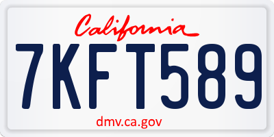CA license plate 7KFT589