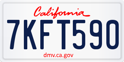 CA license plate 7KFT590