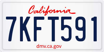 CA license plate 7KFT591